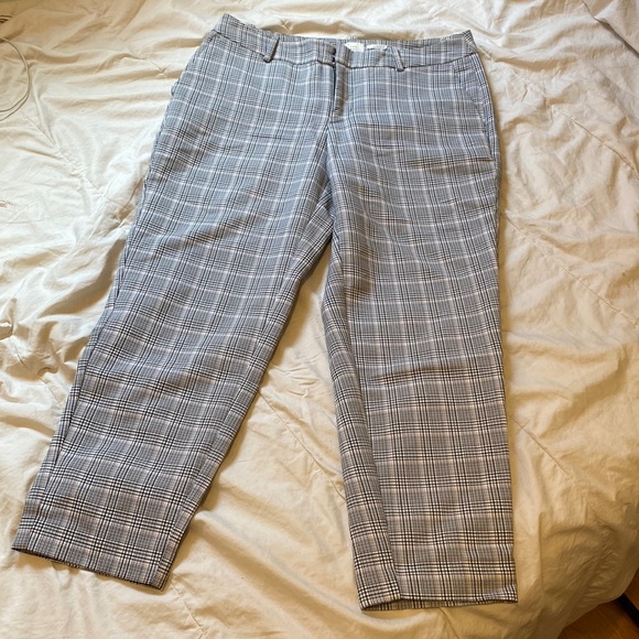 Plaid Slim Leg Stretch Ankle Dress Pants - Picture 1 of 6